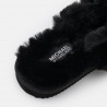 Sandalo slide Michael Kors Lala nero in pelliccia sintetica
