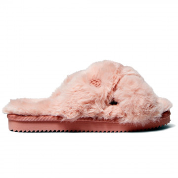 Sandalo slide Michael Kors Lala rosa in pelliccia sintetica