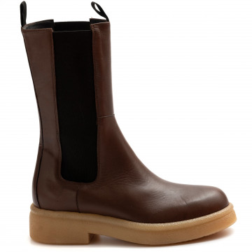 Les Tulipes brown leather chelsea boot