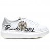 GIO + Romantic Girl sneakers met strass steentjes en zilveren glitter