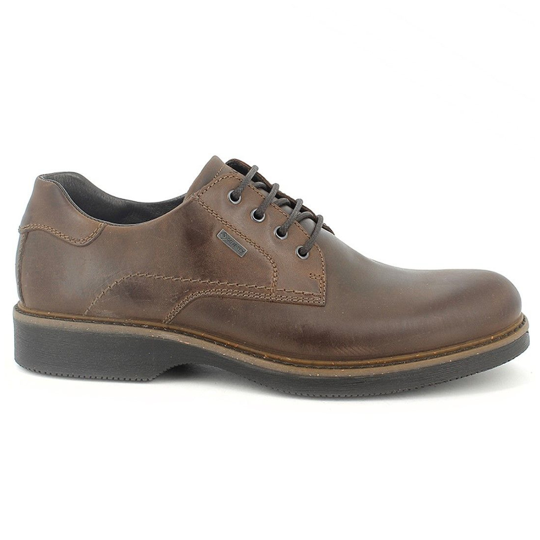 Igi & Co men's derby shoes in brown leather with gore-tex