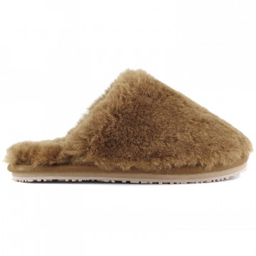 Cognac Mou slipper in real sheepskin fur