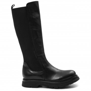 Black leather combat boot...