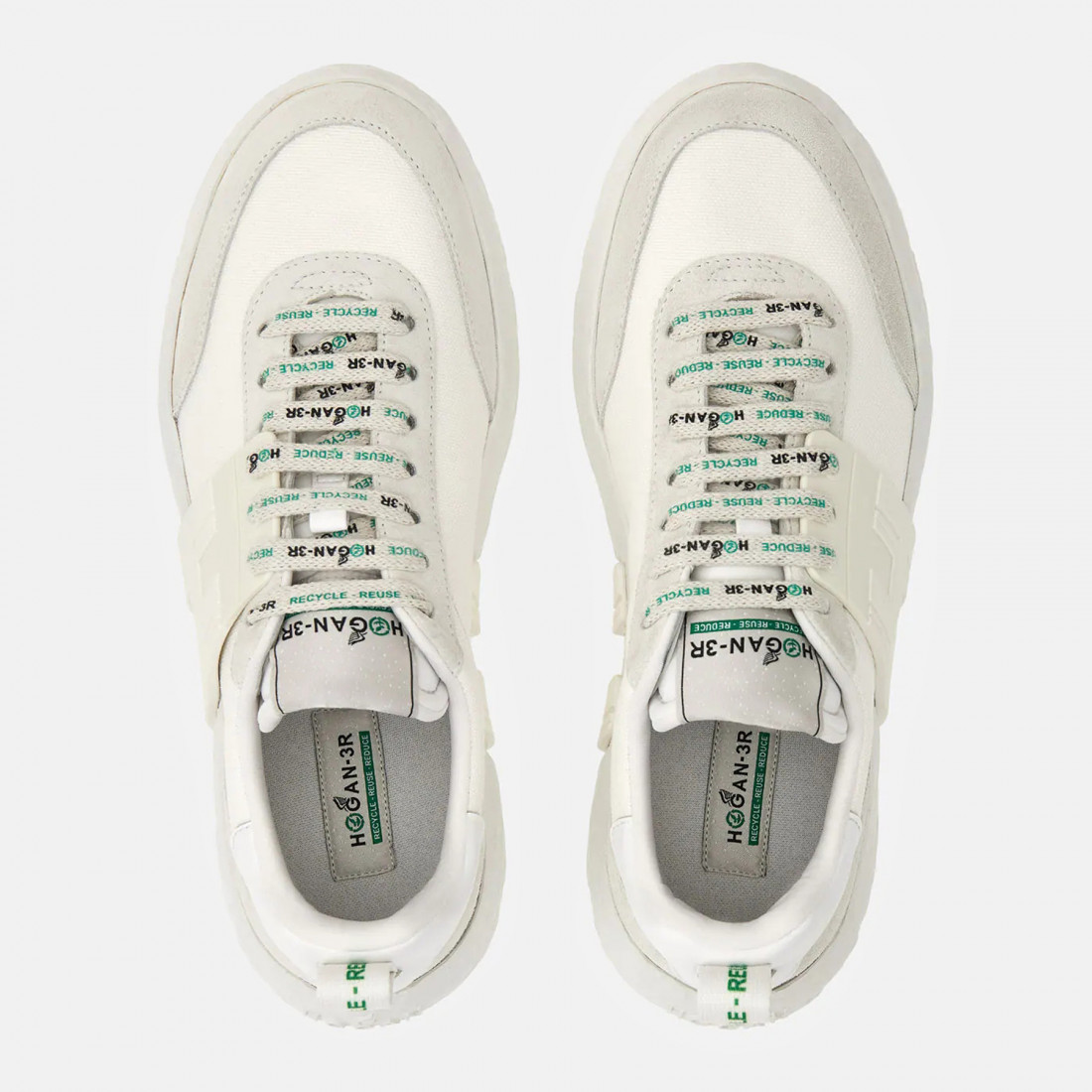 Hogan-3R white women's sneaker in recycled materials