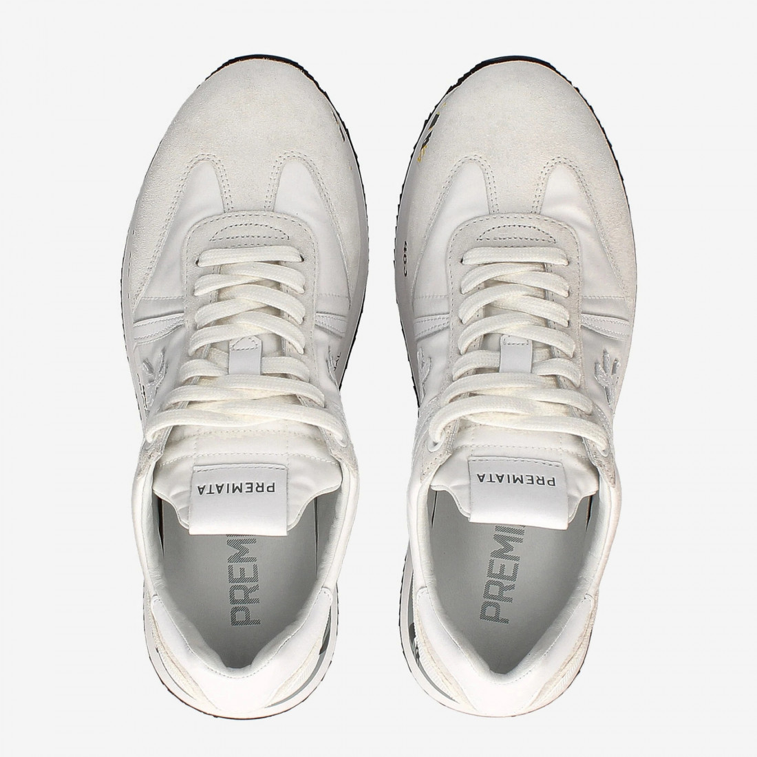Premiata Conny 5617 white suede and fabric sneaker