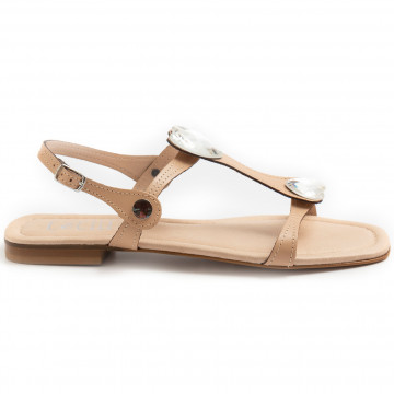 Cecile flat sandals in tan...