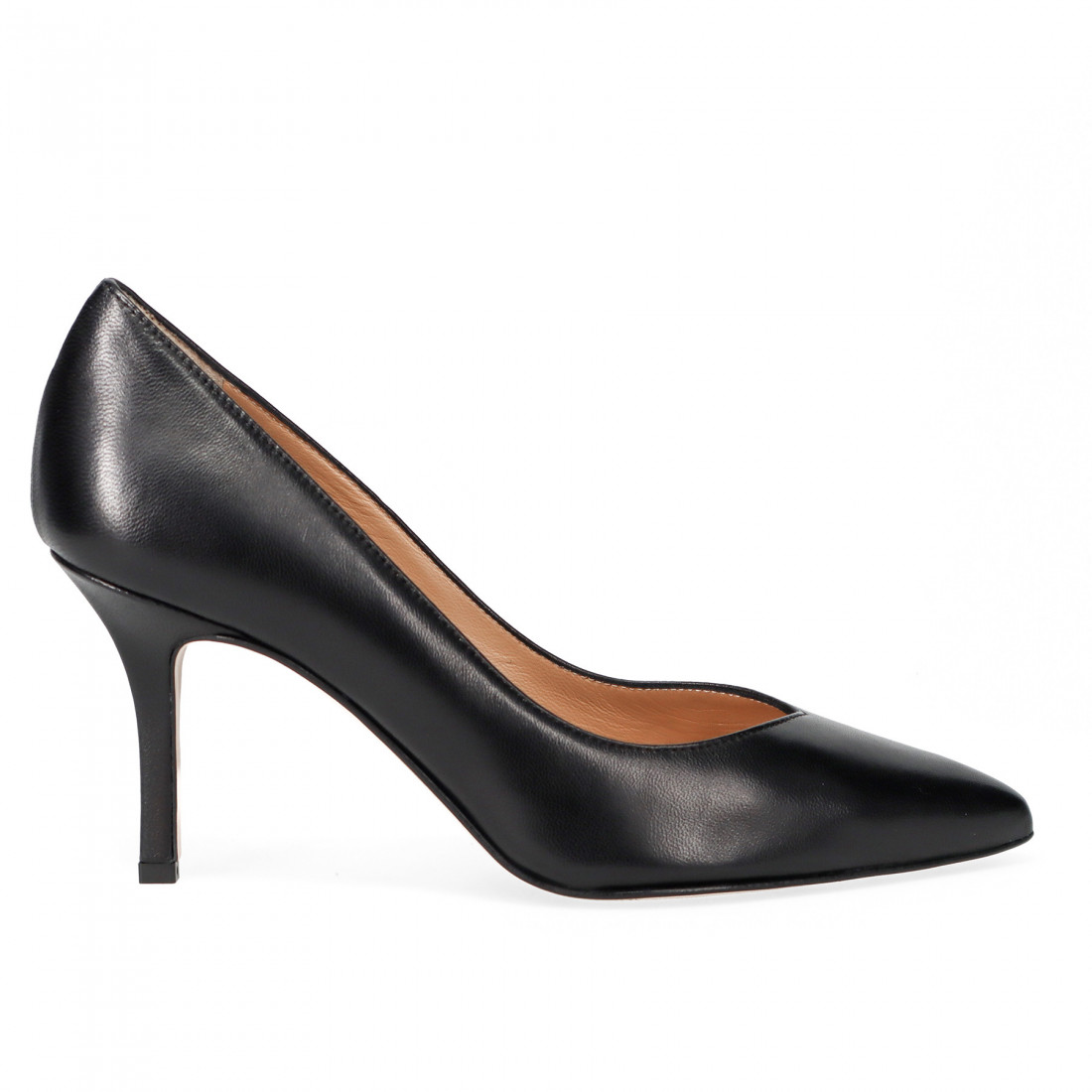 Sangiorgio black pump in soft leather with medium heel