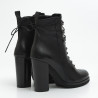 high heel lace up ankle boots in leather
