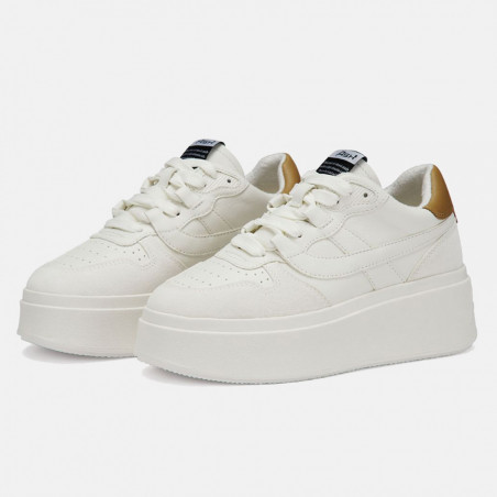 02 white and golden platform sneaker