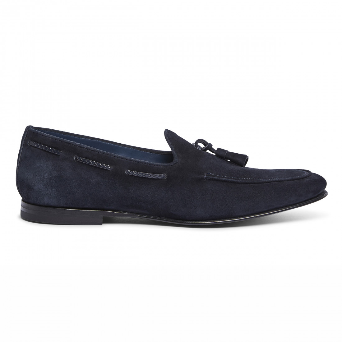 Men's Sangiorgio loafers in blue waxed suede