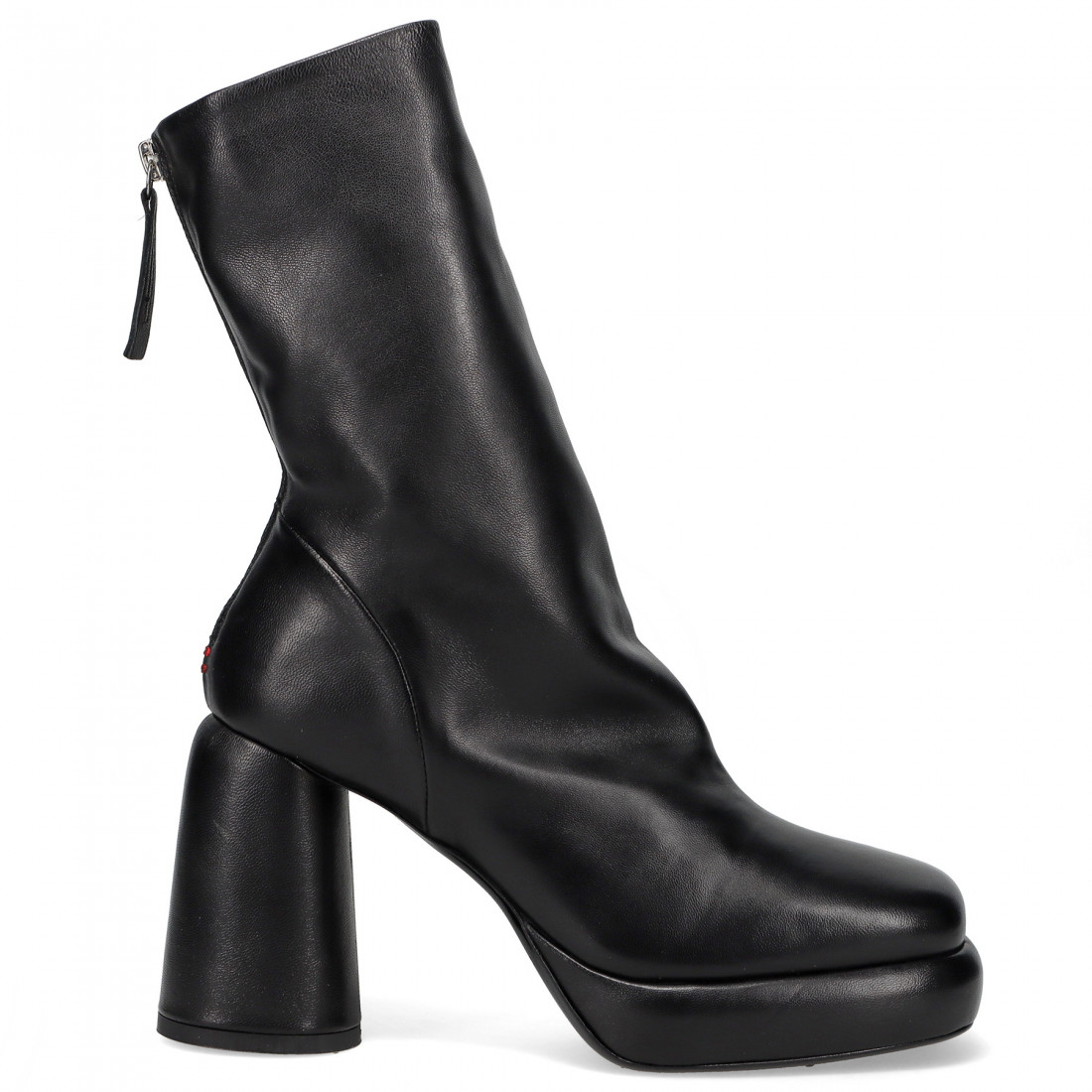 Halmanera Elsa 06 ankle boot in black leather with high heel