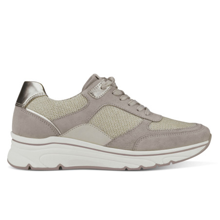 women's sneaker taupe and fabric