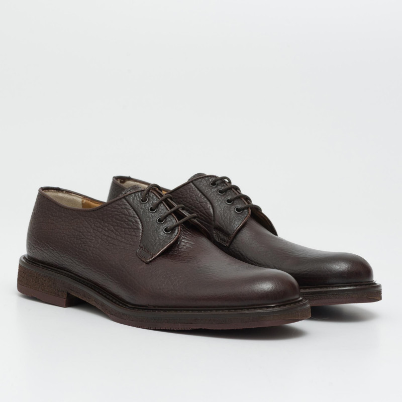 Derby shoes in full grain brown leather