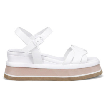 Jeannot white leather wedge...