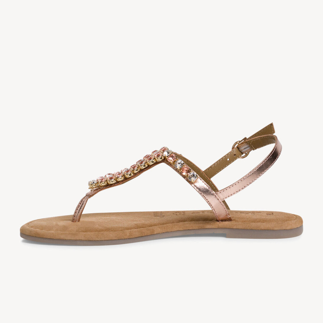 Tamaris thong sandal with pink