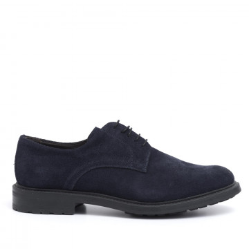 Derby shoes in blue suede