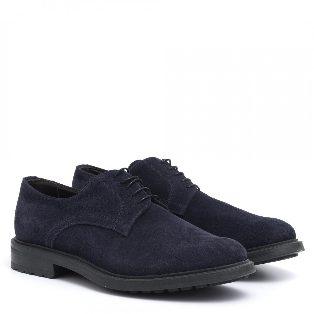 Derby shoes in blue suede