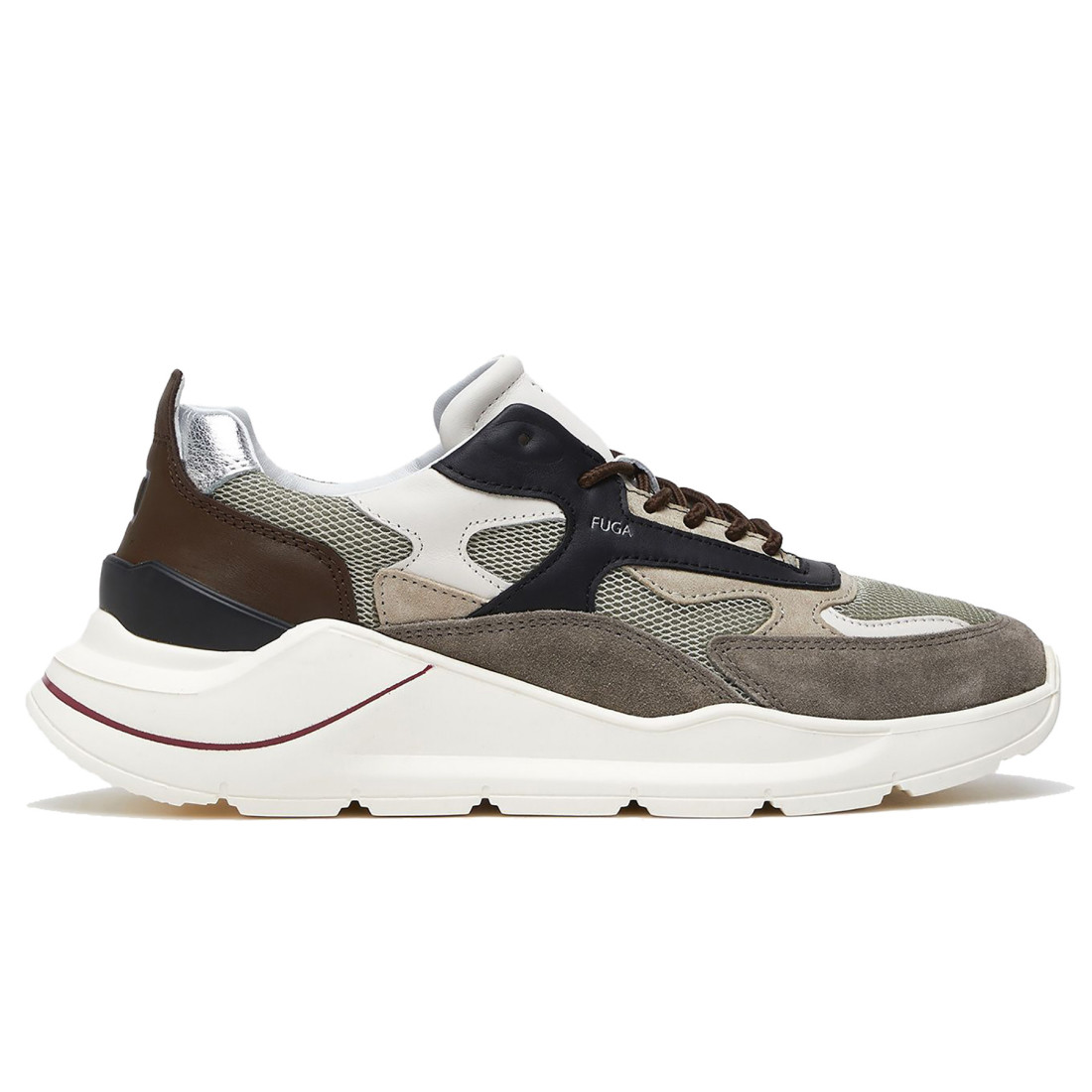 D.A.T.E. Fuga grey, brown and blue sneakers in suede and fabric