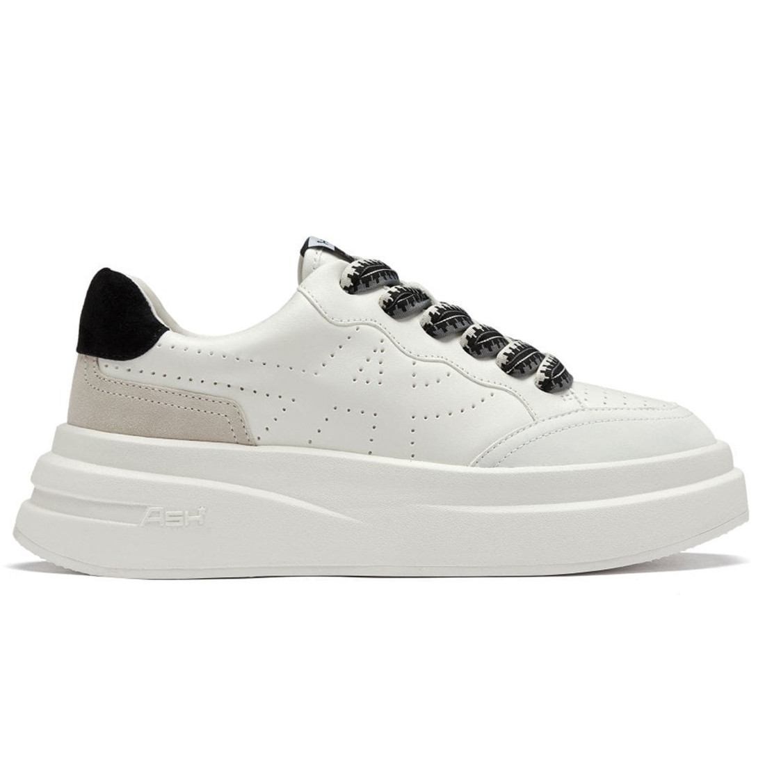 Impuls Bis white and black sneaker with patterned laces
