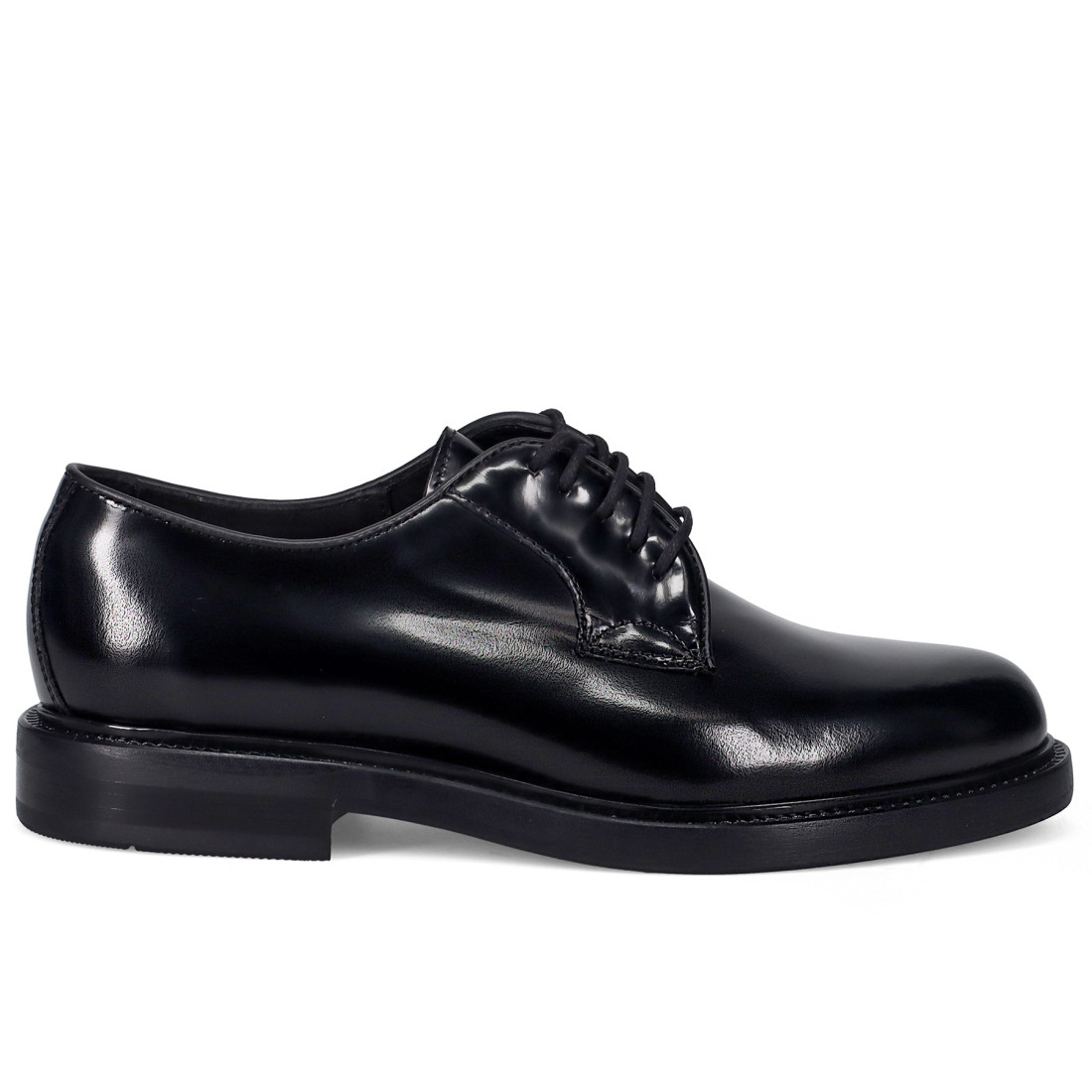 Antica Cuoieria elegant derby shoe in black brushed leather