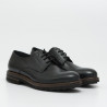 Derby-Schuhe aus schwarzem Leder