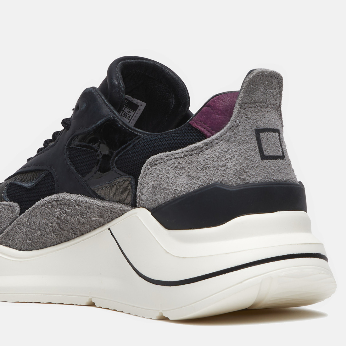 D.A.T.E. Fuga gray and black sneakers in suede and fabric