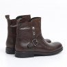 flat ankle boots in brown leather