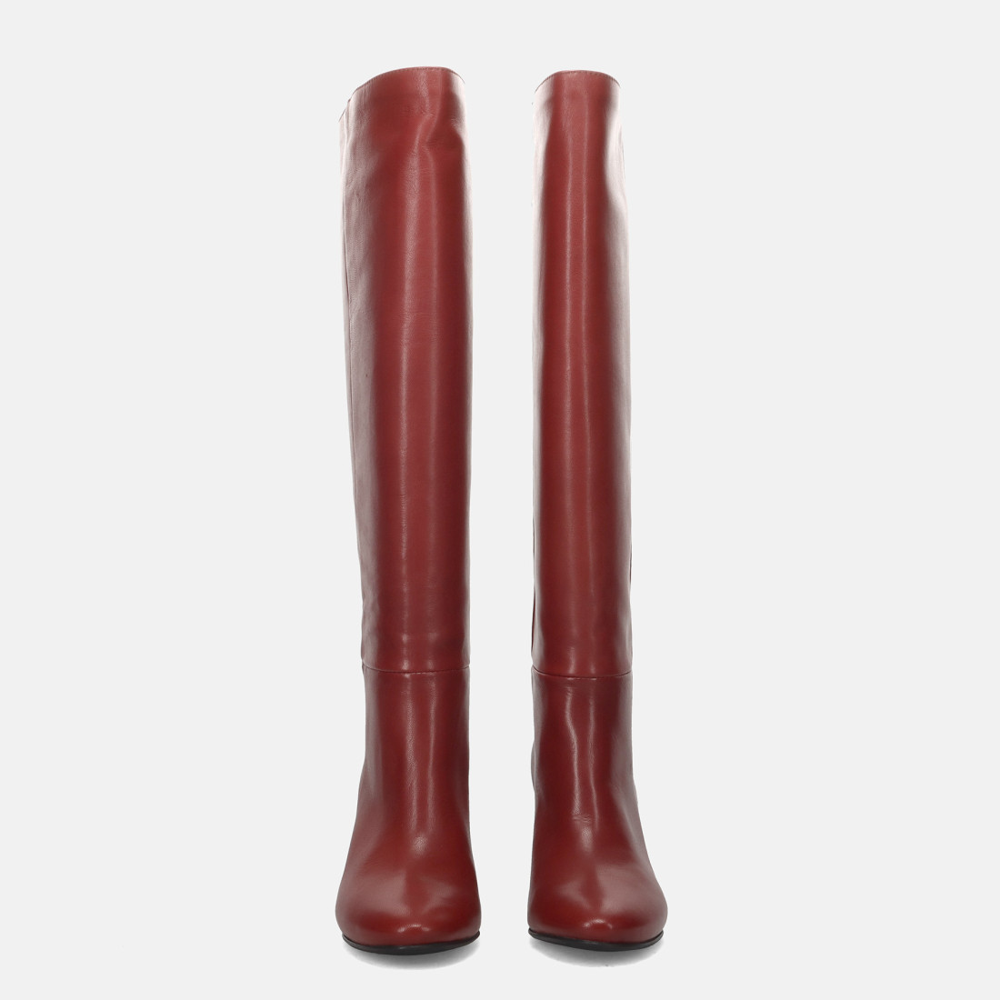 L'Arianna red leather boot with high heel