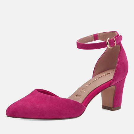 Barely There Lace Up Heel - Deep Pink – Femme LA
