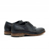 Lace up derby shoes in flex blue leather