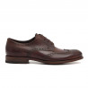 Wing tip derby shoes in brown leather