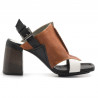 High heel sandal in multicolor soft leather