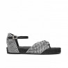 Clinopodio sandals in black canvas and rope