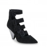 Black sude Ash Dolby with multiple buckles and cone heel
