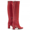 Red leather Ninalilou MIKY boots with studs