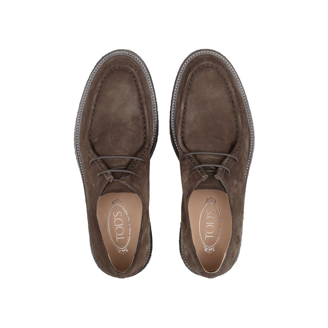 lace-ups in brown suede with rubber outsole