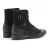 Play booties in black waxed suede with studs