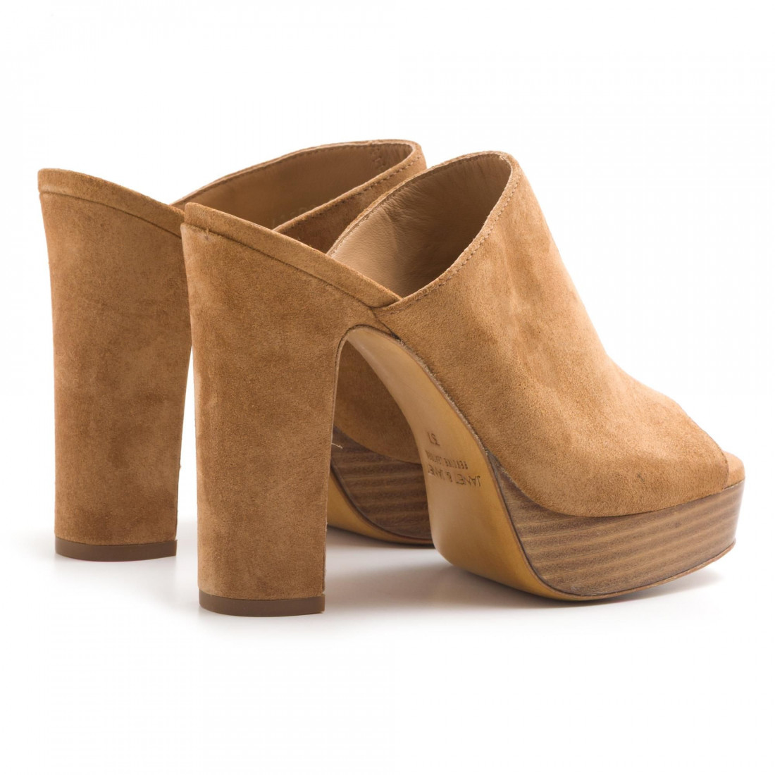 High heel sandals in suede with plateau