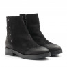 Black suede Dei Colli ankle boots with micro studs
