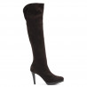 Brown stretch suede Masiero over the knee boots