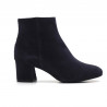 Medium block heel ankle boots in blue suede