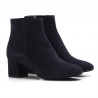 Medium block heel ankle boots in blue suede