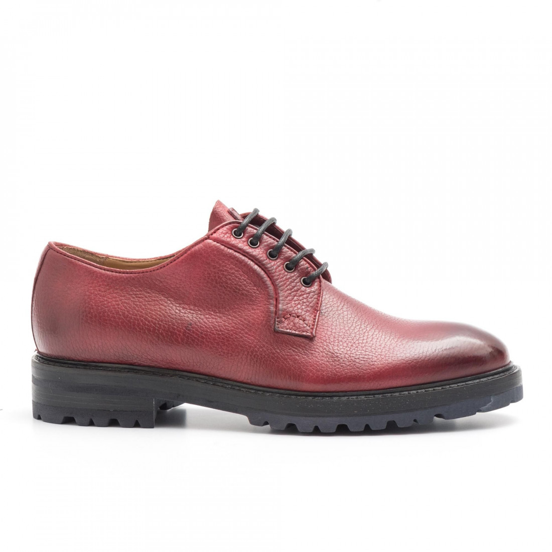 Soft red elk leather Brecos derby shoese