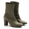 Olive green L'Arianna stretch leather booties