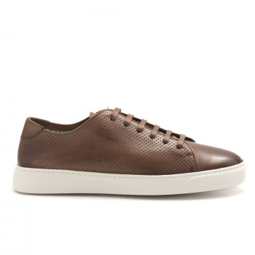 Brown perforated leather J. Wilton sneakers