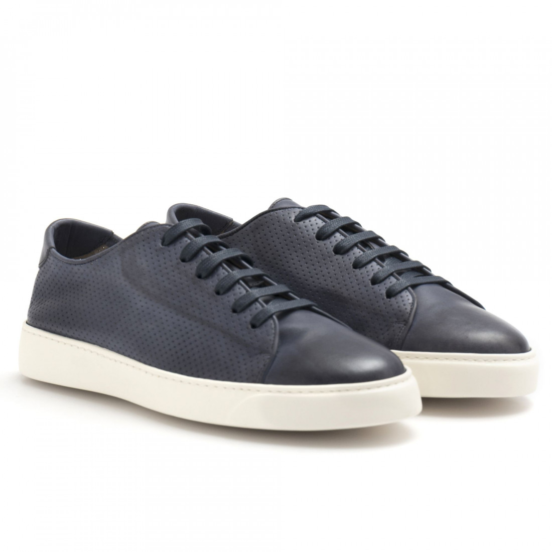 Blue perforated leather J. Wilton sneakers