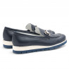 Blue leather Alfredo Giantin mocassins with clamp