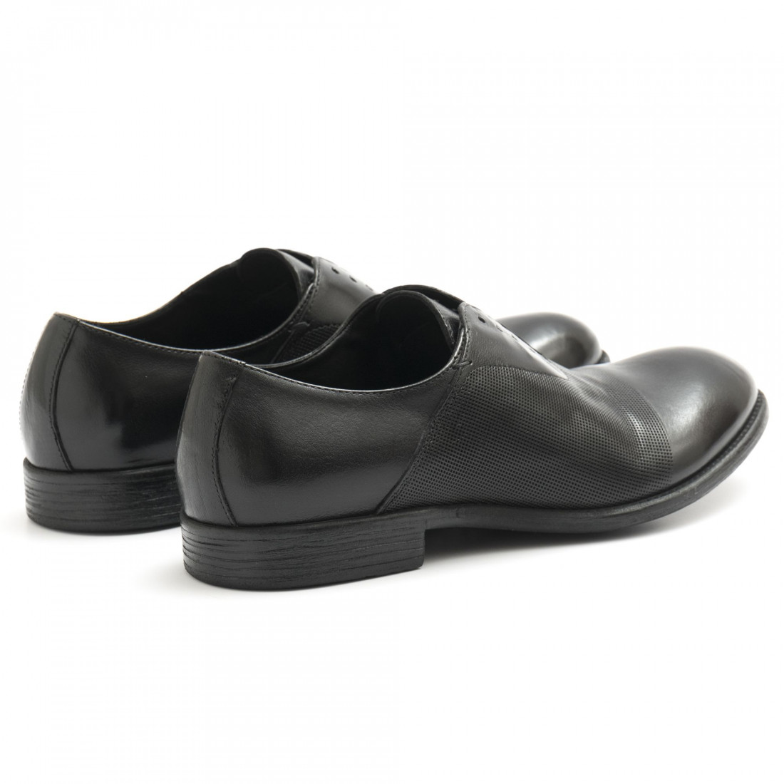 Black perforated leather Hundred 100 oxford shoes