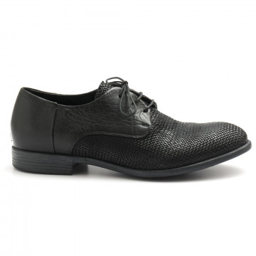 Dark grey Hundred 100 derby shoes in woven leather