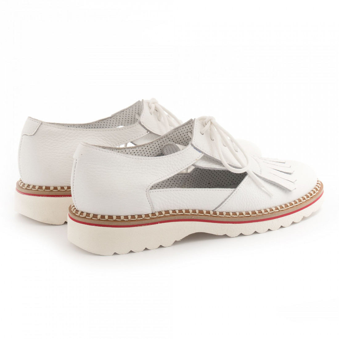 White Alfredo Giantin fringed shoes in soft leather